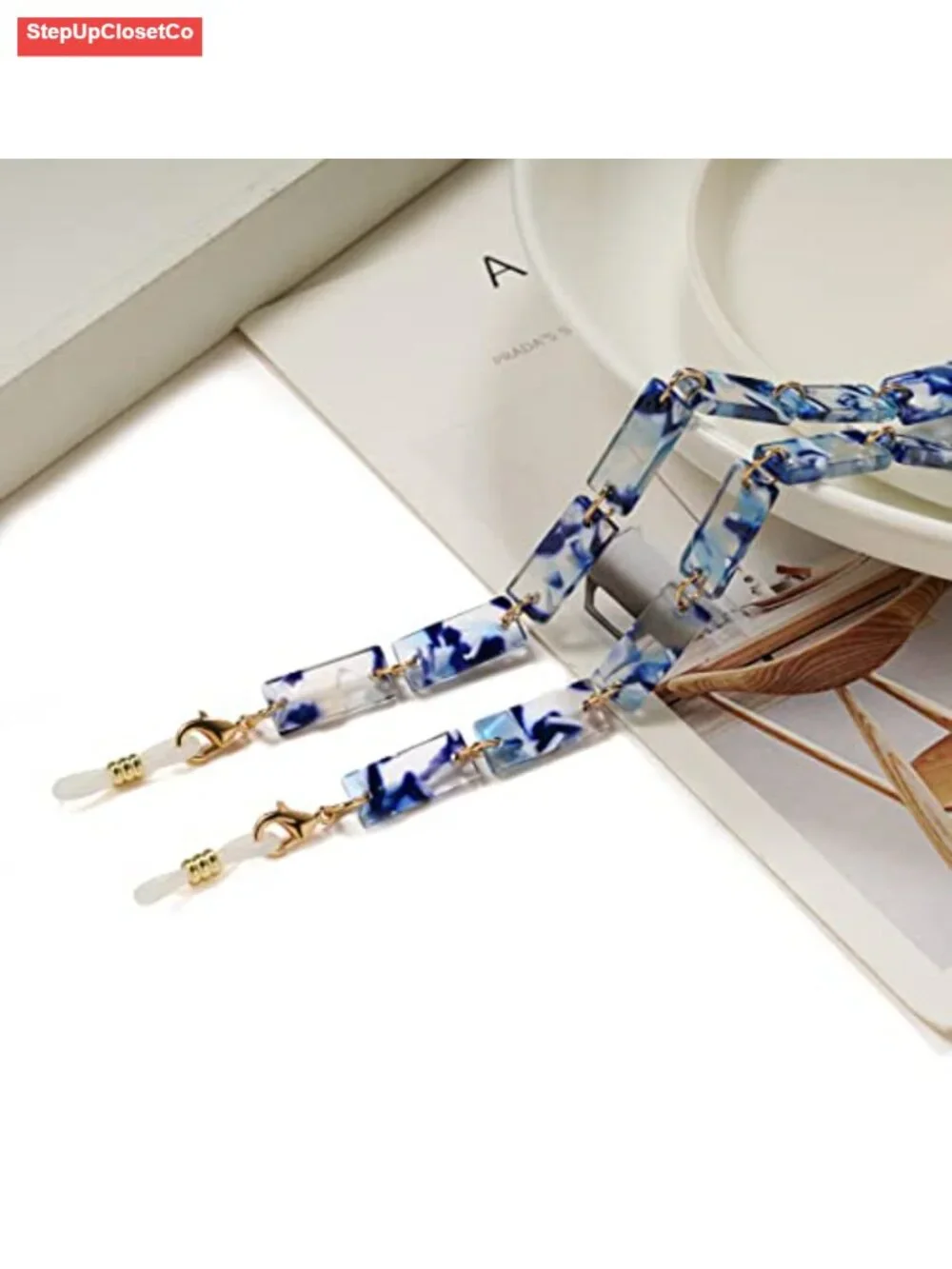 Eyeglass Holder Chain, Adjustable Sunglasses Strap with Anti-Skid Clips, Alloy